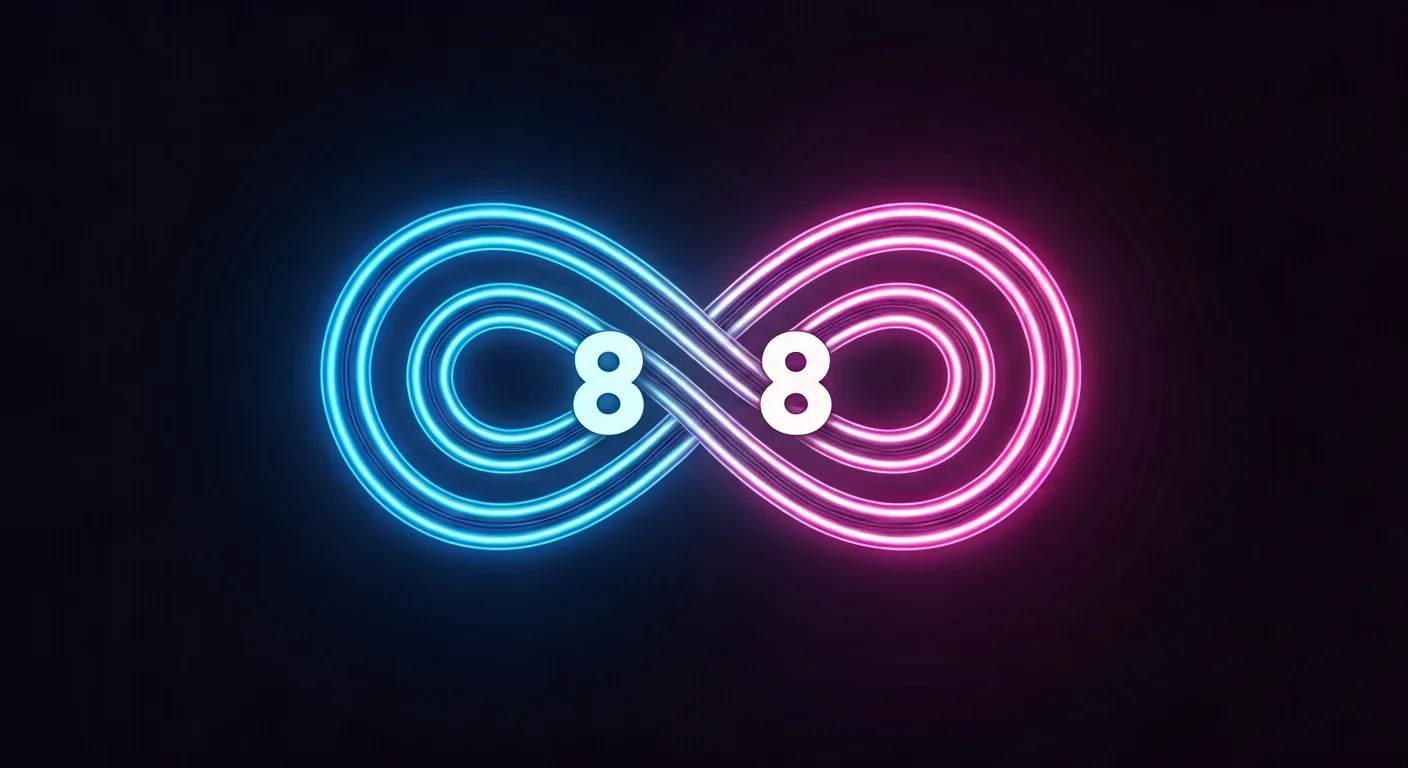 Number 88 intertwined with infinity symbol for relationship interpretations